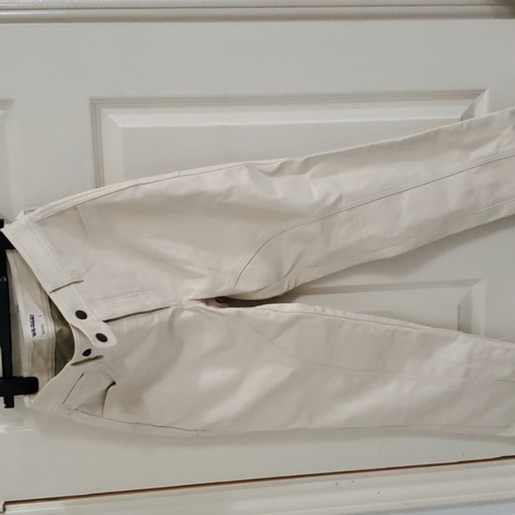 Free People We The Free cream bone Rebel Vegan Leather Pants size 0 brand new - Picture 1 of 12